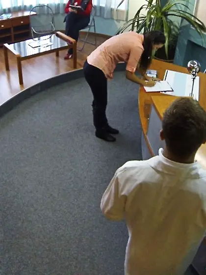 Lustful doctor glasses stretches