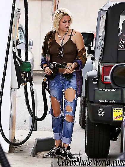 Paris Jackson Pierced Nipple In See Through Top In Los Angeles