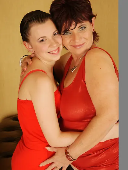 Busty Stepmom and horny stepdaughter lick each other's pussies a