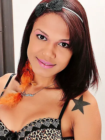 Small-titted t-girl rose dress