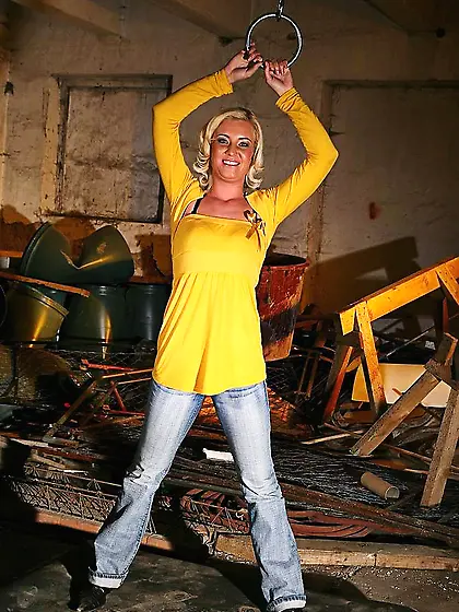 Two sensational men are fucking sweet holes of this tied up mada