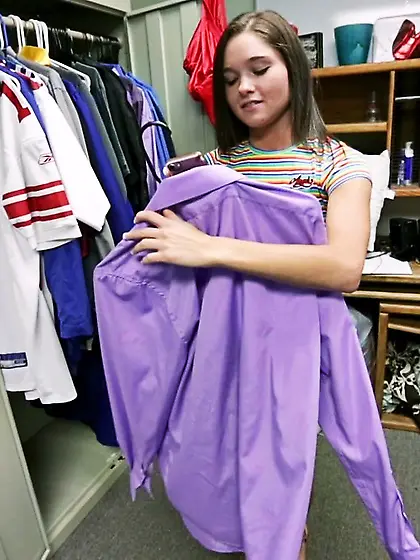 Small-titty long-haired brunette spanked