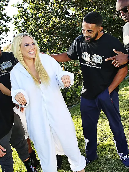 Interracial anal gangbang