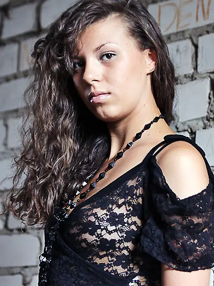 British MILF in high heels can't hide small but taut breasts and