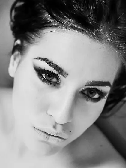 Eveline Dellai is a skinny girl in black who takes hard dick