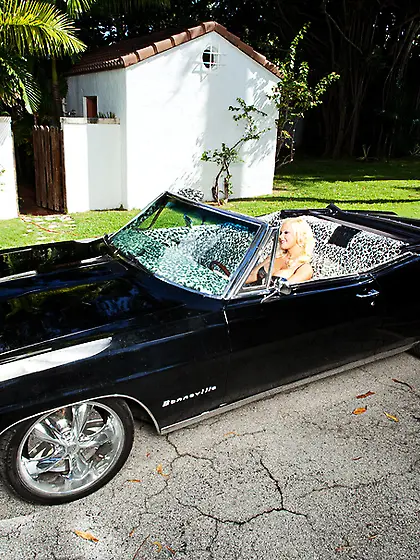 Deliciously blonde black lingerie