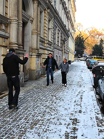 Audrey was walking home