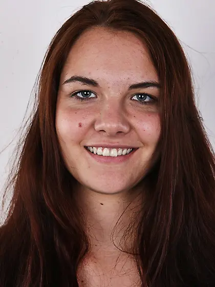 Cute brunette girl with long hair