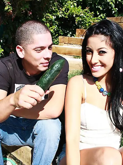 Horny brunette Kimberly Gates has her throat stuffed by a huge c