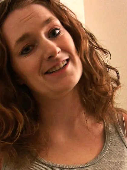 Young teen babe peeing in the bowl