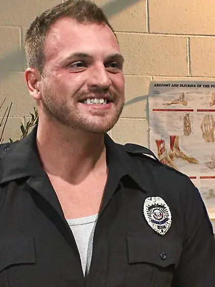 Muscular dude painful pleasure