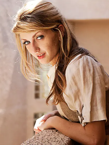 Charming fair girl in various provocative...