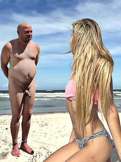 Tied nude humillant public cfnm