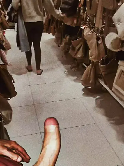 flashing hard cock in store