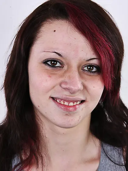 Hot dyed hair brunette