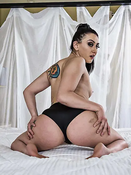 Curvaceous brunette with big ass takes Eddie's cock up her assho