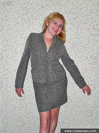 Young secretary stripping