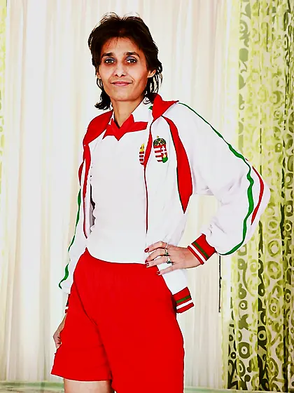 Mature brunette sport outfit