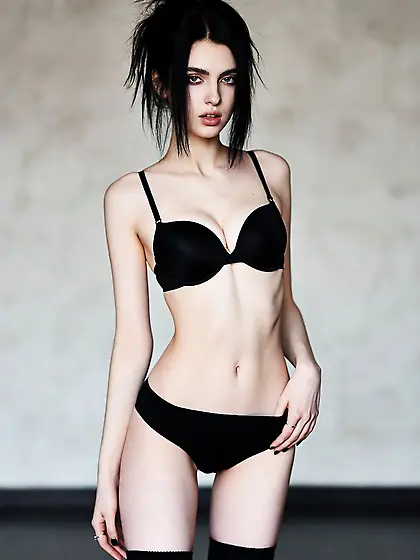 Slim emo goth teen girl