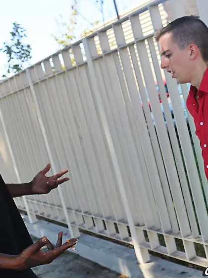 Horny petite blonde Katerina Kay gets her hands on Charlie Mac,