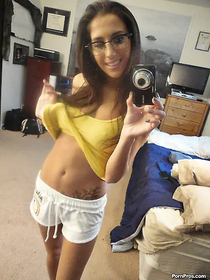 This long haired teen babe shows off her super hot body and gets