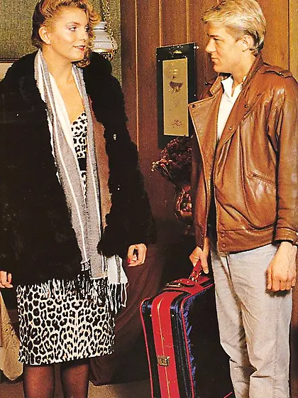 Curly vintage whore swallows a stiff rod...