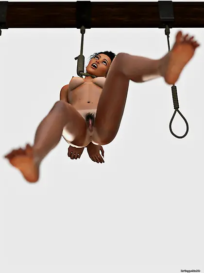 Nude Girly Cutie Executed - Noose,  Roped,  Tied