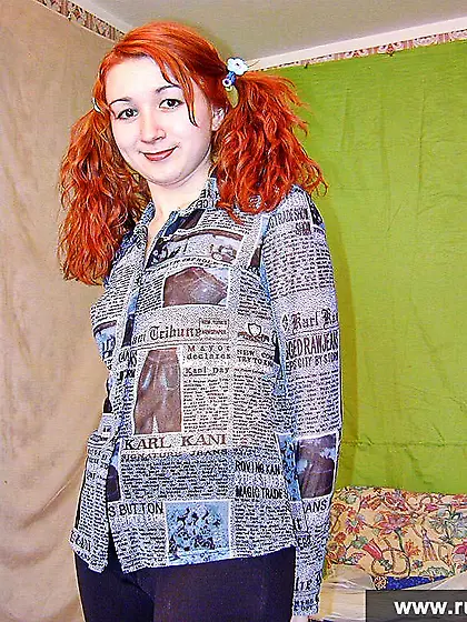 Russian teen redhead sucking cock and fucked