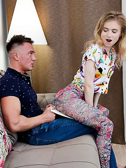 Tiny blondie loves asshole