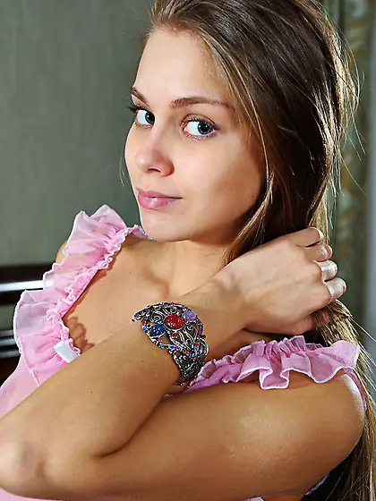 Blue-eyed russian slut full-on