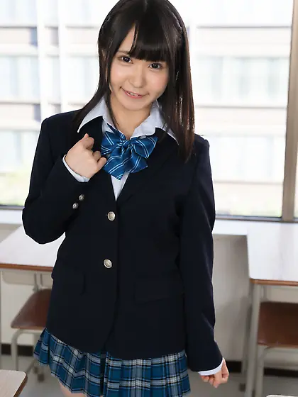 Sweet Japanese teen strips down to fondle her perky boobs