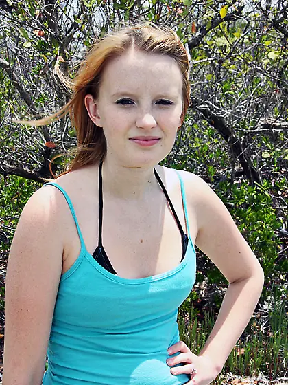 First-class blonde teal top