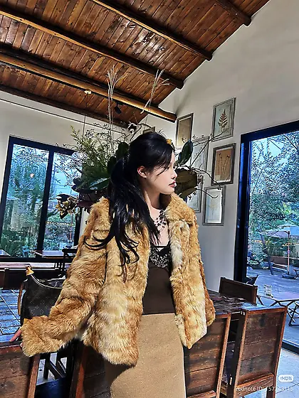 Wild cat fur coat