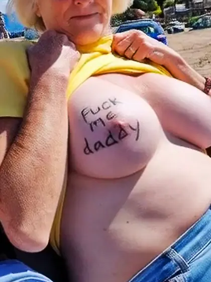 Slut mother-in-law flashes her boobs