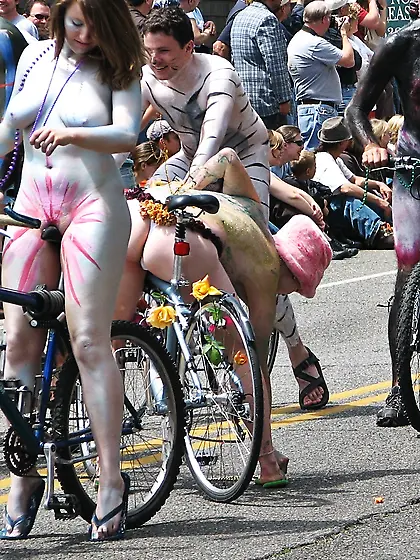 Naked bike ride nudist seat eaters
