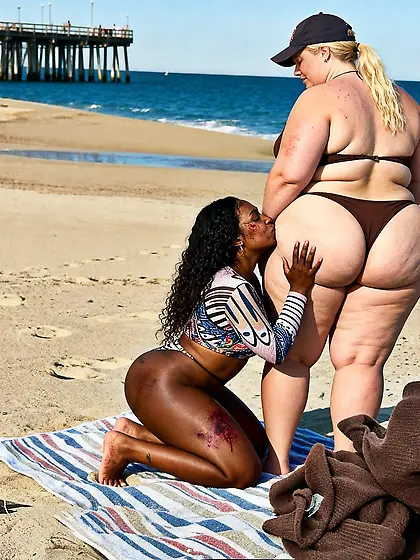 Dumb nigger kisses white ass