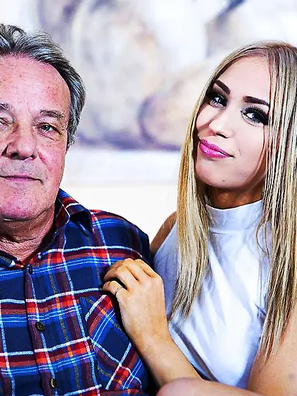 Old chub scores with a luscious blonde teen