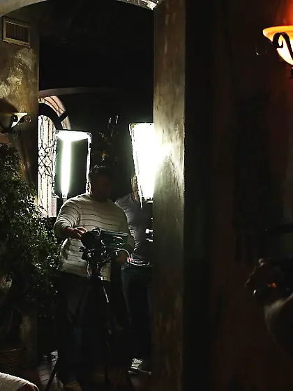 Behind the scene photos of big breasted curvy brunette porn mode