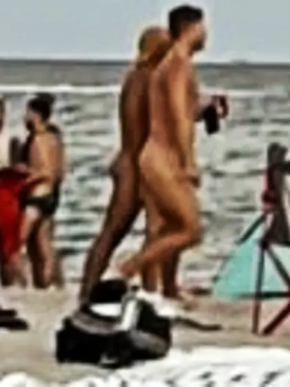 Men nude at the beach