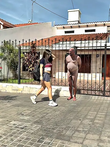 Tied nude humillant public cfnm