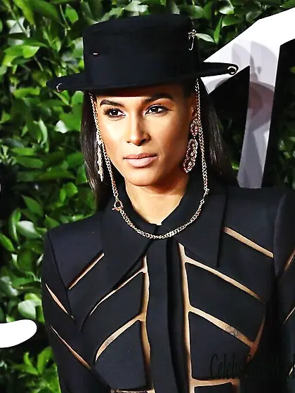 Cindy Bruna Visible Nipples In Black Dress At The Fashion Awards