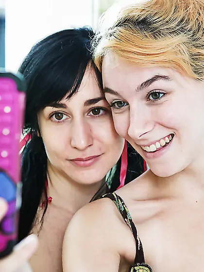 Coed brunette lesbian