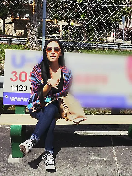 Brunette reverse bang bus