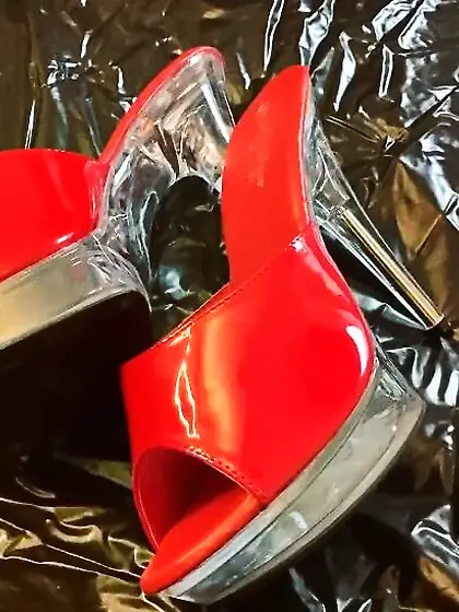 Red Mules and Nylon Feet