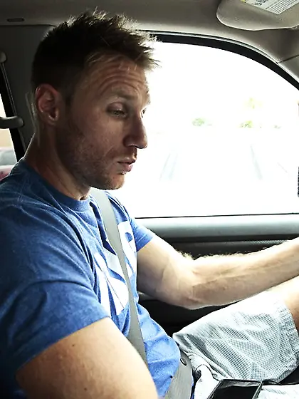 Stockings-clad brunette gets fingered in a car,  fucked indoors