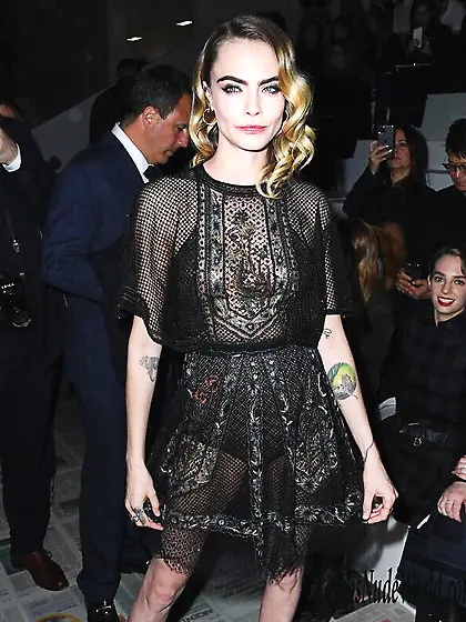 Cara Delevingne See Thru To Nipples In Paris