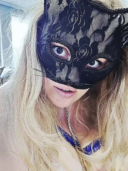 Nipple Clamps and Kitty Mask Bridgette Jean being a bad girl