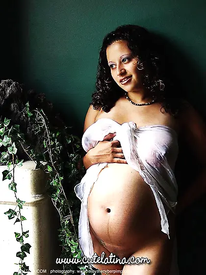 Pregnant babe transparent veil