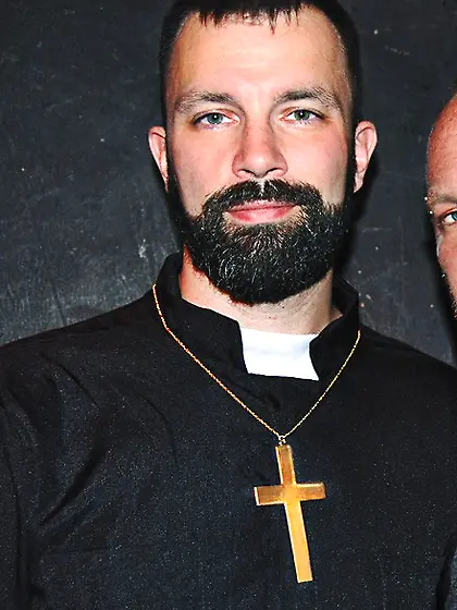 Bearded priest gorgeous gays