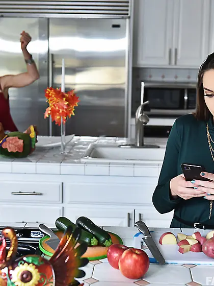 Appealing blonde and a hotter brunette teen enjoy taboo sex